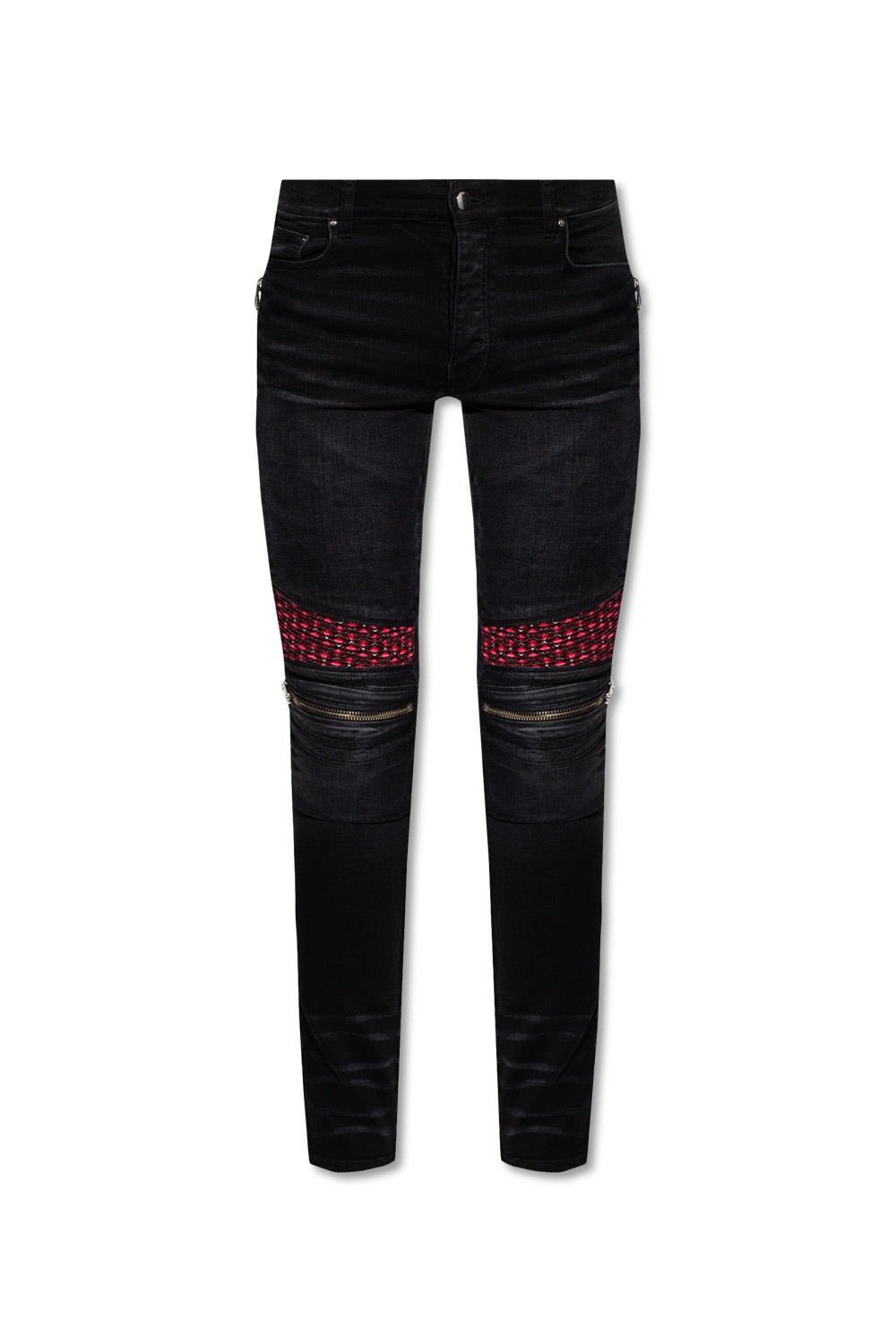 Skinny jeans with zippers on hot sale the legs